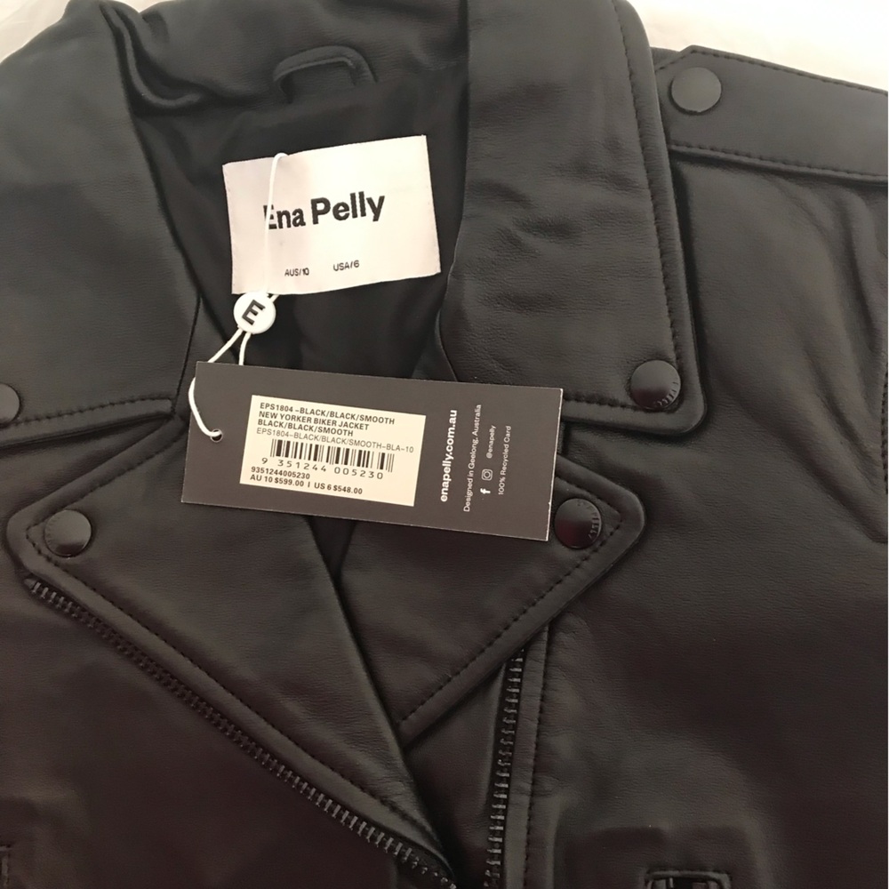 Leather Biker Jacket with Matte Black Hardware from Ena Pelly - Picture 12 of 14
